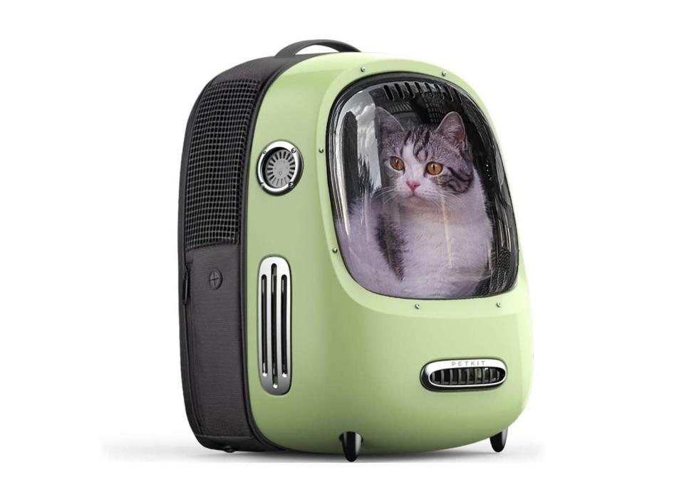 This pet backpack protects your cat from the sun’s rays with its tinted window. (Source: Amazon)