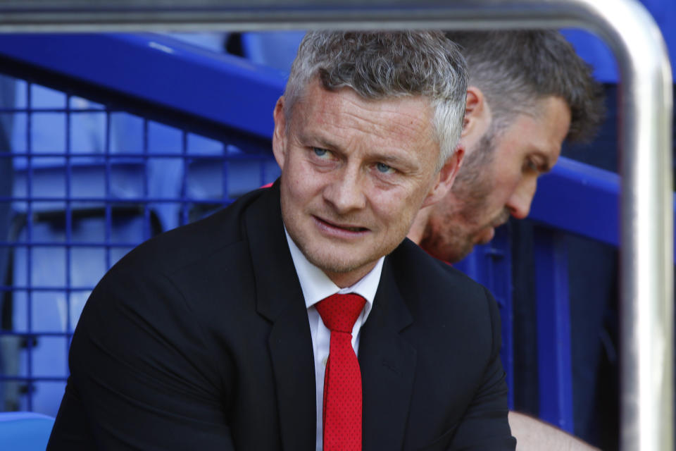 21st April 2019, Goodison Park, Liverpool, England; EPL Premier League Football, Everton versus Manchester United; Manchester United manager Ole Gunnar Solskjaer before the game (Photo by Alan Martin/Action Plus via Getty Images)