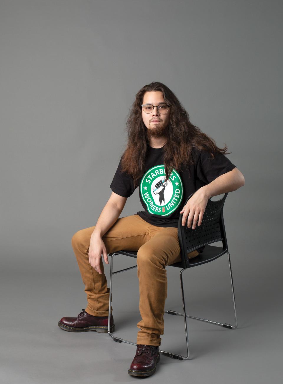 Gabriel Santohir, one of the members of the Westerville Starbucks organizing committee. The store’s 30-plus employees started the process of unionizing in May 2022.