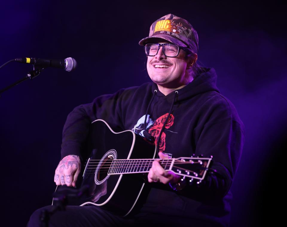 HARDY performs during the “Unplugged for Tennessee” tornado relief benefit concert held at Exit/In Sunday, Dec. 17, 2023.