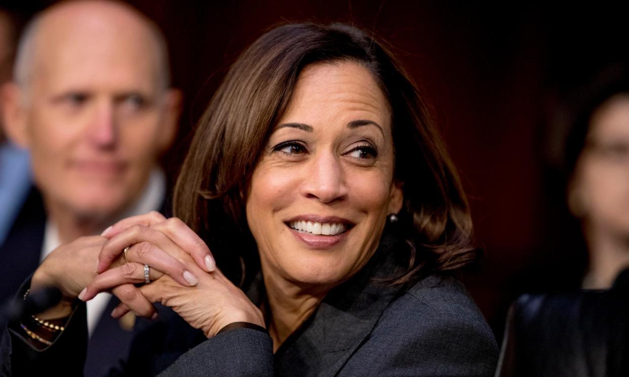 <span>Kamala Harris, the vice-president. Threatening the vice-president is punishable by a fine of up to $250,000, a prison sentence of up to five years, or both.</span><span>Photograph: Andrew Harnik/AP</span>