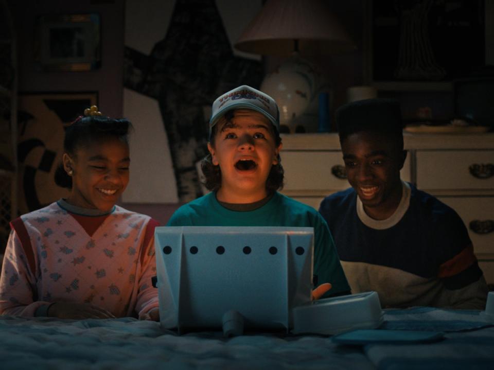 Priah Ferguson, Gaten Matarazzo and Caleb McLaughlin in ‘Stranger Things' (Courtesy of Netflix)