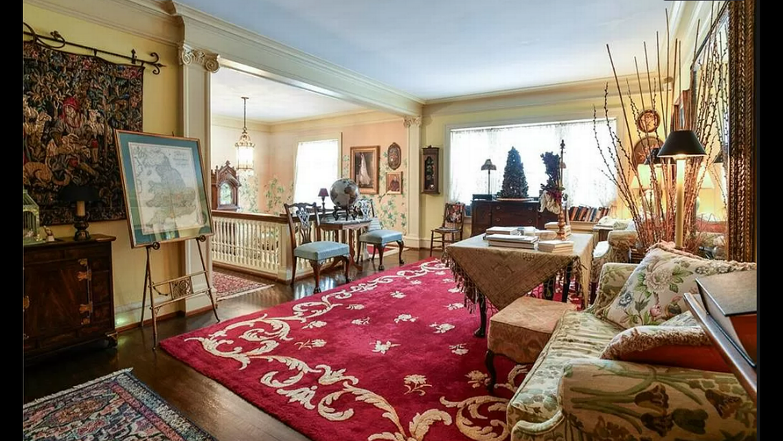 The living room inside the Charles and Josephine Peters house, 1228 W. 55th St., still features the old Georgian Colonial architecture that it was built with in 1916.