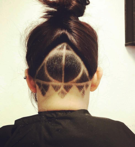 Undercut Hairstyle Idea: The Deathly Hallows Symbol