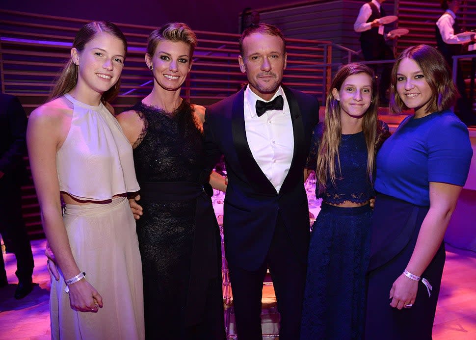 Gracie McGraw, Faith Hill, Tim McGraw, Audrey McGraw and Maggie McGraw attend TIME 100 Gala, TIME's 100 Most Influential People In The World at Jazz at Lincoln Center on April 21, 2015 in New York City.