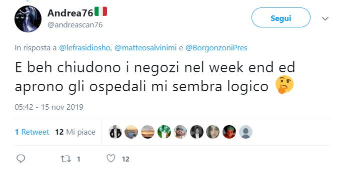 "Tra i primi provvedimenti ci sarà l'attenzione ai più deboli, gli ospedali saranno aperti di notte, di sabato e di domenica, come in Veneto". E' la promessa fatta da Lucia Borgonzoni, la candidata governatrice leghista in Emilia Romagna alle regionali del prossimo 26 gennaio. La frase, ripresa in un tweet dal leader del Carroccio Matteo Salvini, ha scatenato l'ironia del web. Ecco i commenti più divertenti... (foto Twitter)