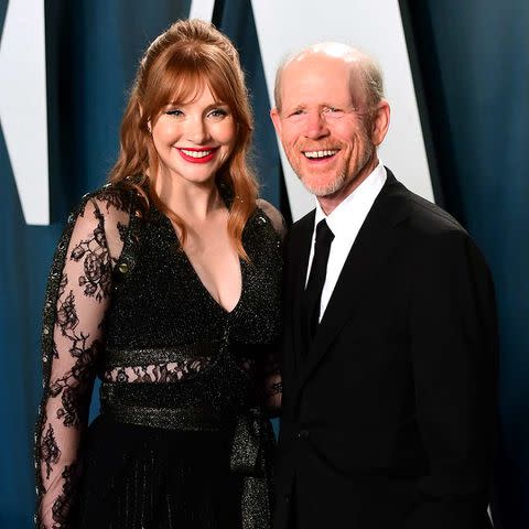 Ian West/PA Images via Getty Bryce Dallas Howard and Ron Howard