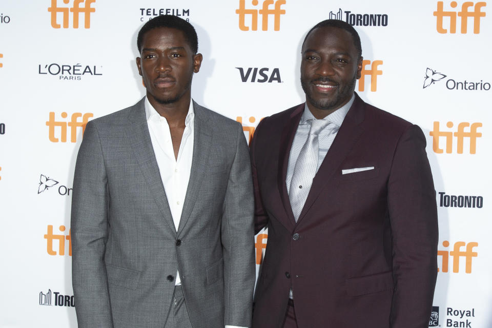 Damson Idris and Adewale Akinnuoye-Agbaje attend the premiere of 'Farming' at the 2018 Toronto International Film Festival. (Photo by Geoff Robins/AFP/Getty Images) 