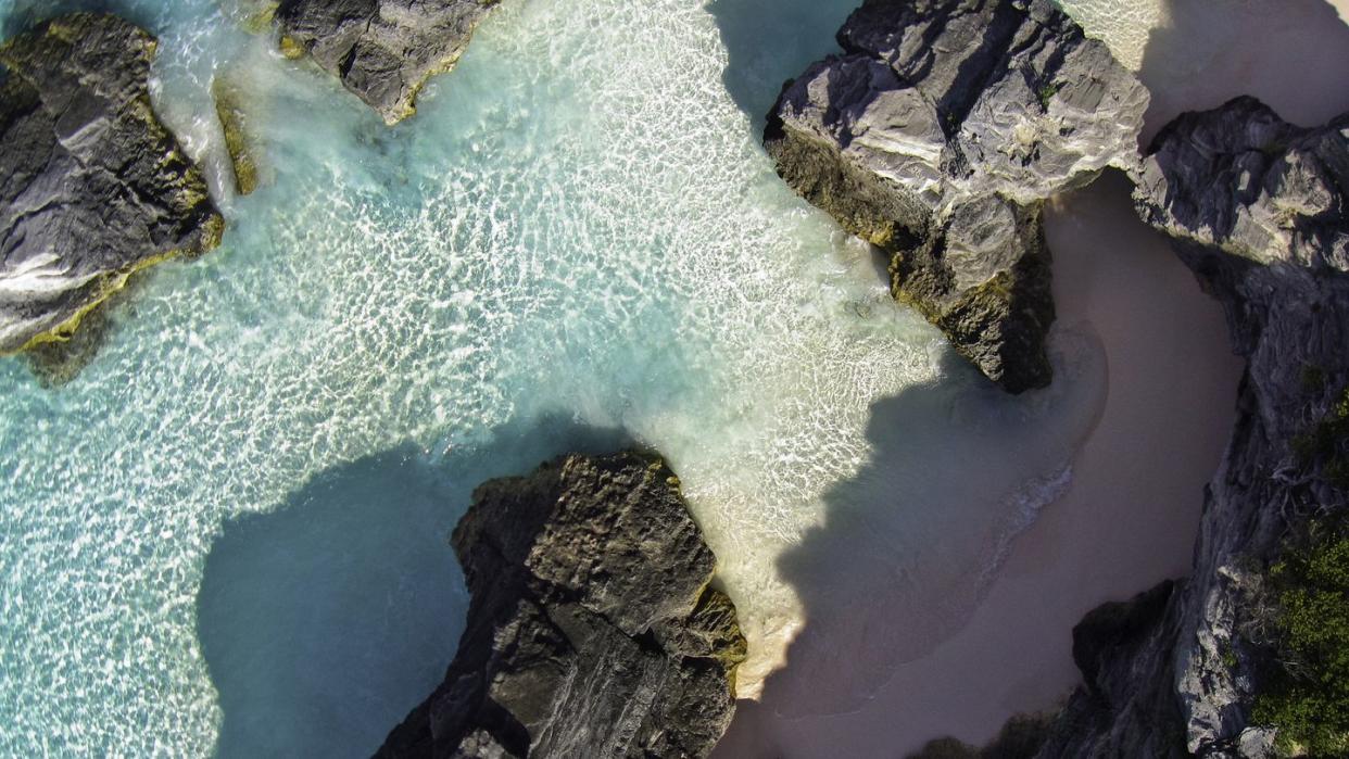 rocky shores near bermuda's horseshoe bay