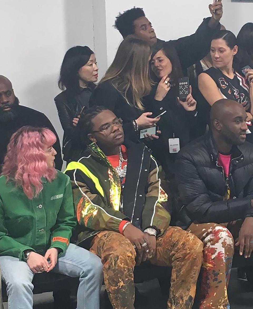 Front row at Heron Preston.