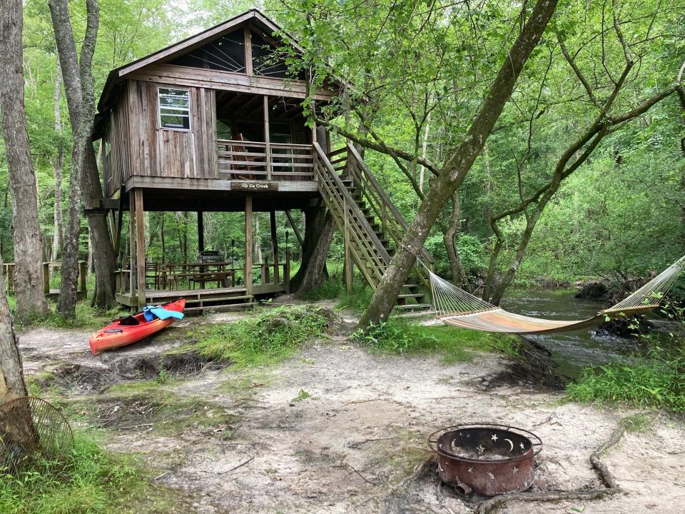 One of three treehouses on Carolina Heritage Outfitters's 300-acre Edisto RIver property