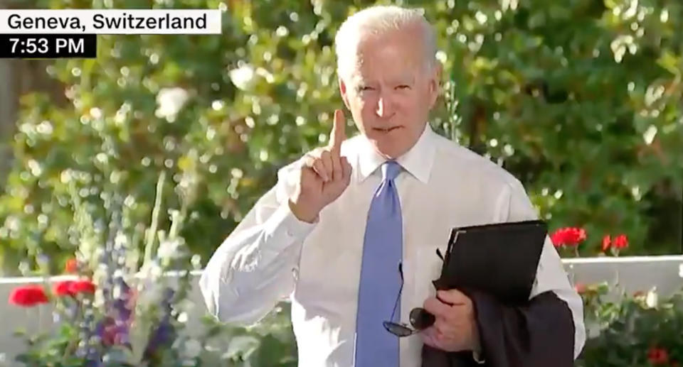 Joe Biden addresses CNN White House reporter Kaitlin Collins.