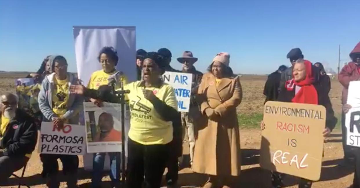 Community activist Gail Leboeuf speaks during a December 2019 protest against plans to build a 2,300-acre, 14-factory petrochemical complex in St. James Parish, Louisiana.  (Photo: RISE St. James)