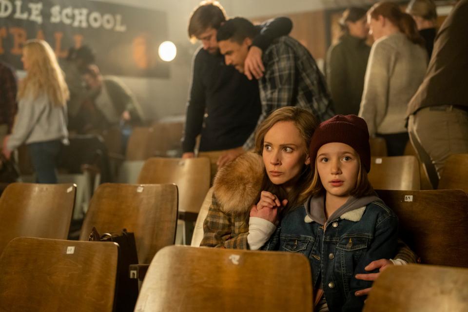 Juno Temple as Dorothy “Dot” Lyon and Sienna King as her daughter Scotty Lyon in "Fargo" Season 5.