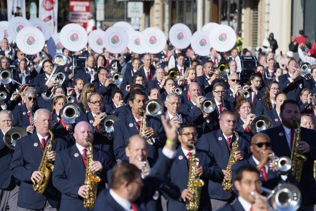 The Band Directors Marching Band, which was founded in Pickerington, gathered for the first time to march on Jan. 1, 2022 in the Rose Parade in Pasadena, California. Although their uniform in the Rose Parade consisted of black blazers, they will be wearing red blazers in the Macy's Thanksgiving Day Parade.