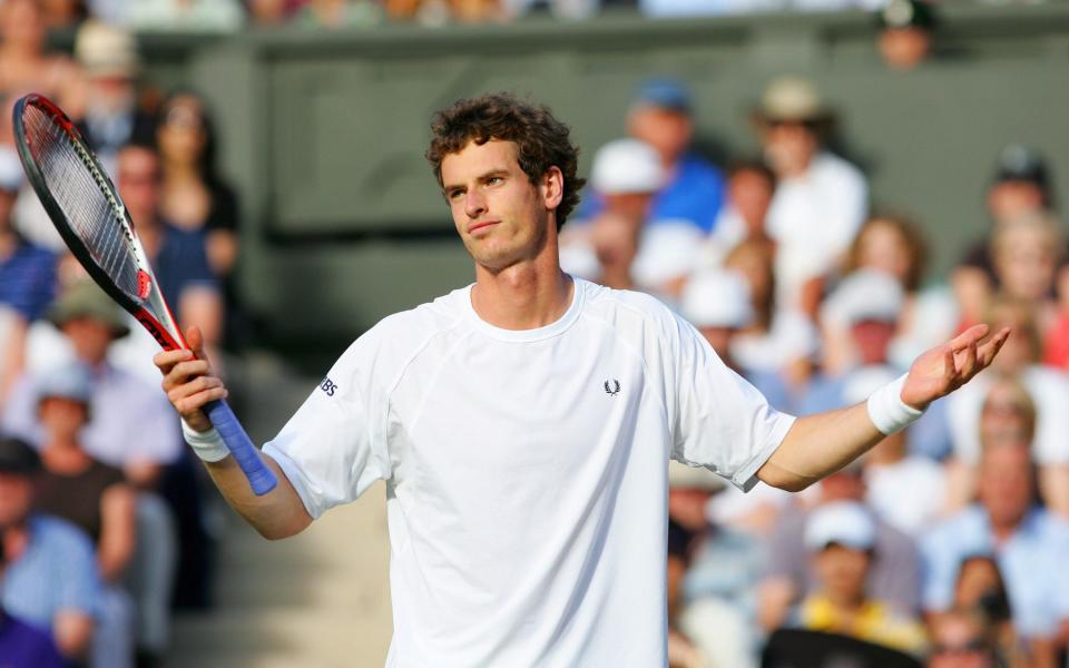 Andy Murray of Britain takes on Rafael Nadal of Spain during their quarter final match for the Wimbledon Championships at the All England Lawn Tennis Club, in London, Britain, 02 June 200