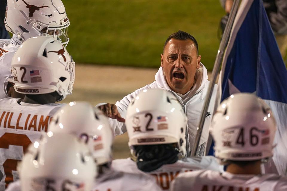 Texas coach Steve Sarkisian is taking his usual approach entering the pivotal regular-season finale against Texas Tech on Friday. The Horns can clinch a Big 12 title berth with a win.