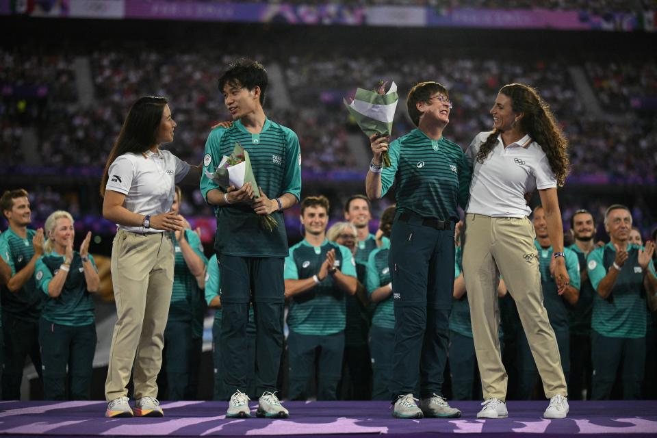 Jessica Fox at the Olympics closing ceremony.