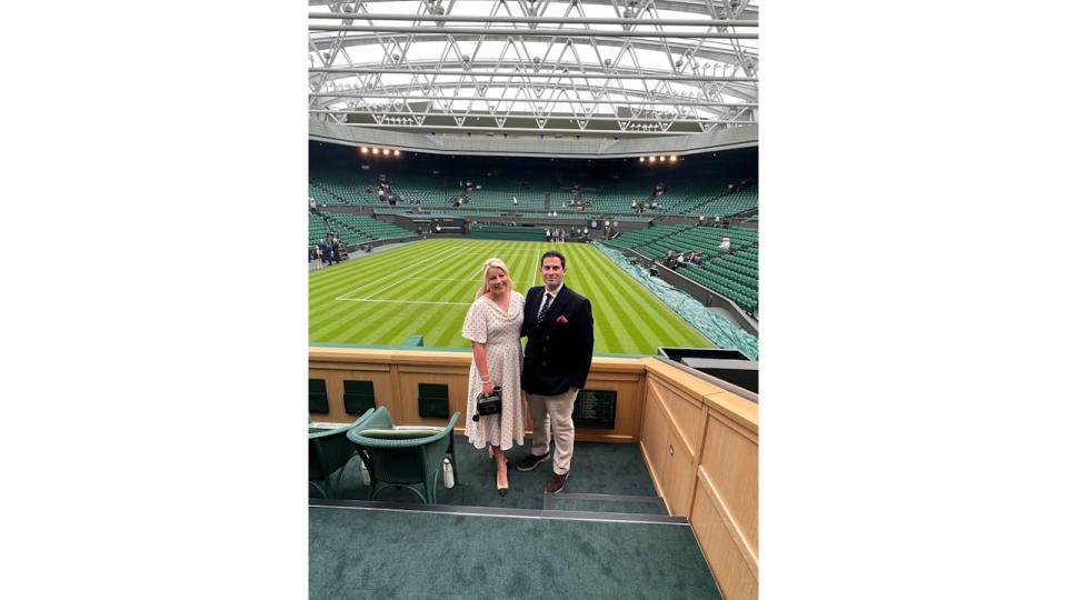 couple in royal box at wimbledon