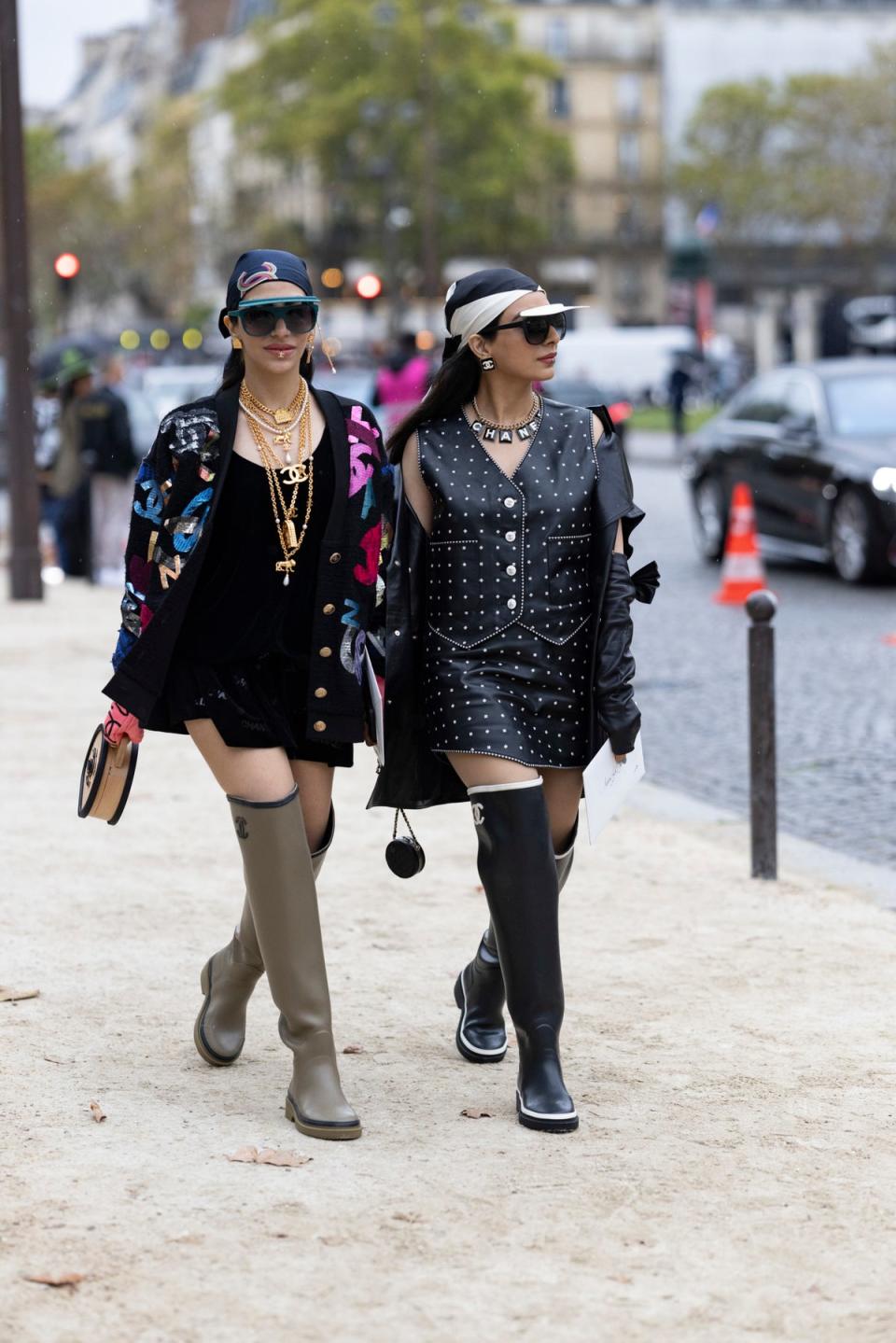 Guests arrive at the Chanel spring/summer 2024 show in Paris this October (Launchmetrics)