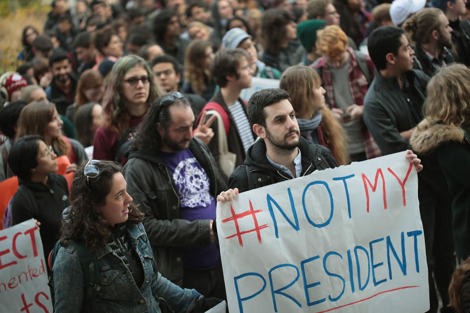 Tens of thousands protest Trump’s election victory