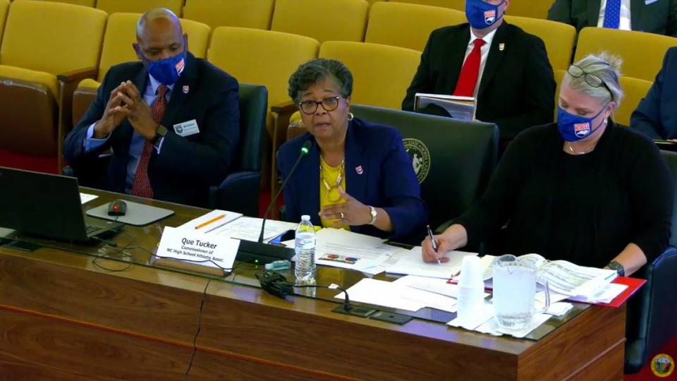 N.C. High School Athletic Association commissioner Que Tucker was grilled by lawmakers Thursday, April 15, 2021, with questions about the association’s origin and its finances.