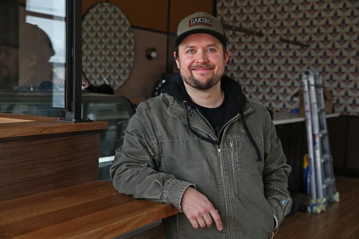 Ben Nerenhausen, chef and co-owner of Allie Boy's Bagelry and Luncheonette at 135 E. National Ave. on March 26, 2020.