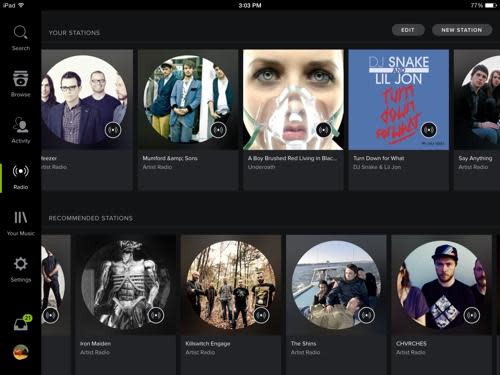 Spotify iPad app screenshot