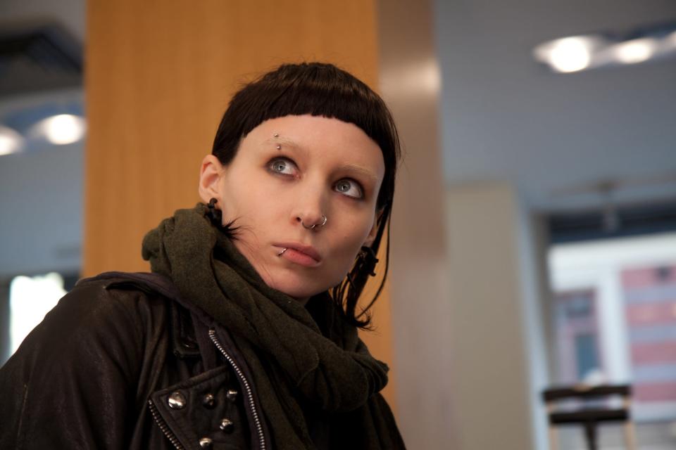 Rooney Mara’s severe black bob with blunt cut bangs helped the 'girl next door' actress truly embody the punk-rock computer hacker Lisbeth Salander in "The Girl with the Dragon Tattoo." The movie won one Oscar and was nominated for five, including Best Actress for Mara.
