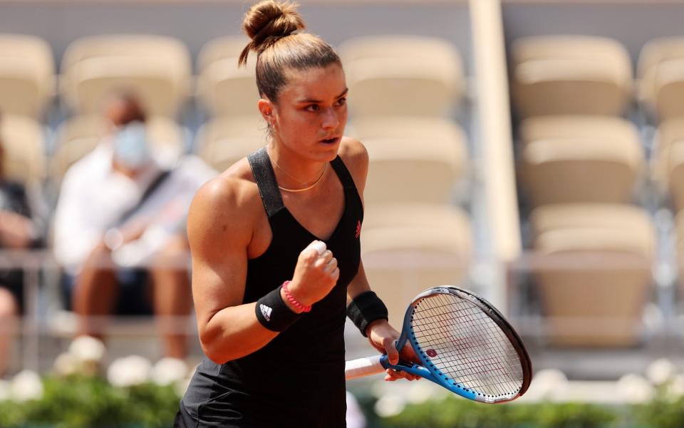 Maria Sakkari has knocked out the reigning champion to reach a first-ever grand slam semi-final - Getty Images