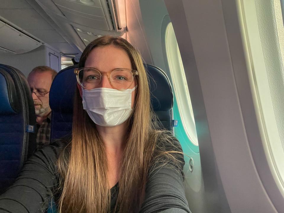 Insider's author on an economy flight.