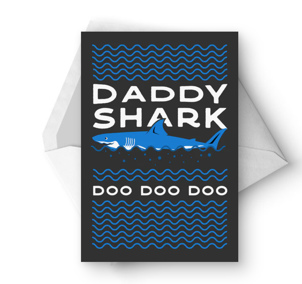 printable fathers day cards daddy shark card