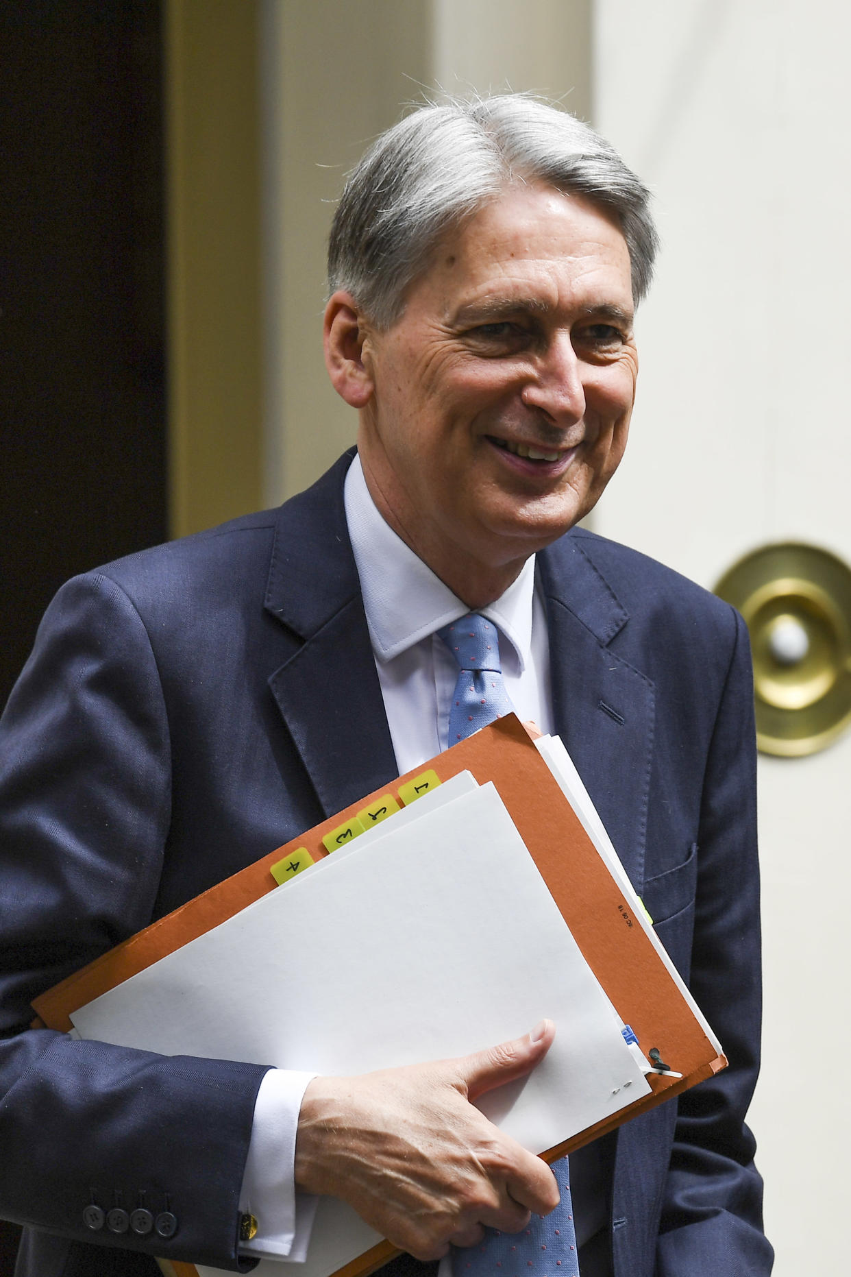 Chancellor Philip Hammond leaves 11 Downing Street, London on July 10, 2019. (Photo by Alberto Pezzali/NurPhoto via Getty Images)