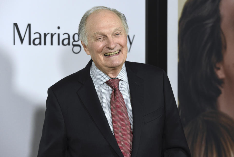 FILE - Alan Alda arrives at the Los Angeles premiere of "Marriage Story" on Nov. 5, 2019. Alda turns 86 on Jan 28. (Photo by Chris Pizzello/Invision/AP, File)