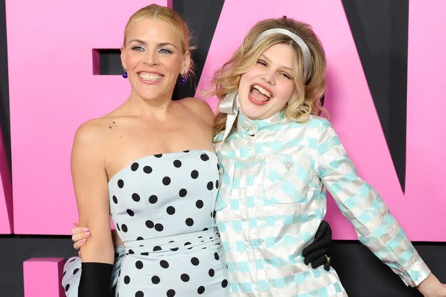 <p>Arturo Holmes/Getty</p> Busy Phillipps and daughter Birdie at the 'Mean Girls' premiere