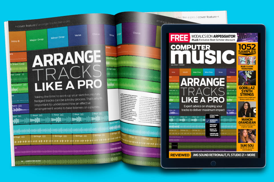 Image of open pages of Computer Music magazine
