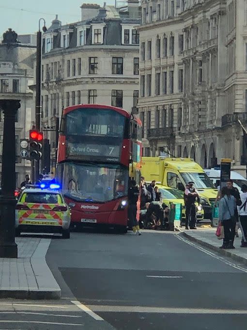 Multiple emergency workers were in attendance at Oxford Circus (Twitter/EmreOzCabbie)