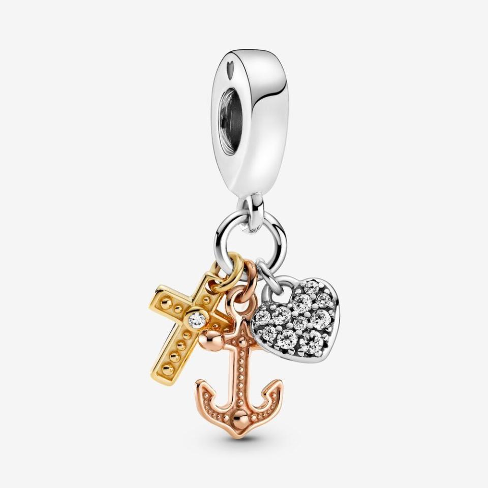 <p><strong>Details</strong></p><p>pandora.net</p><p><strong>$65.00</strong></p><p><a href="https://go.redirectingat.com?id=74968X1596630&url=https%3A%2F%2Fus.pandora.net%2Fen%2Fjewelry%2Fcharms%2Fcharms%2Ftriple-tone-cross--heart--anchor-dangle-charm%2F799354C01.html%23navid%3Dsearch%26searchmethod%3Dmanual%26searchterm%3Dchristian%26q%3Dchristian%26start%3D2%26productscount%3D5%26firstview%3Dfalse&sref=https%3A%2F%2Fwww.womansday.com%2Flife%2Fg32417437%2Fchristian-graduation-gifts%2F" rel="nofollow noopener" target="_blank" data-ylk="slk:Shop Now;elm:context_link;itc:0;sec:content-canvas" class="link ">Shop Now</a></p><p>If you’ve already gifted your graduate a Pandora bracelet in the past, add a bit of faith to their charm collection with this triple-tone cross, heart, and anchor dangle charm. Featuring the words 'faith,' 'hope,' and 'love' etched on the back, this is one gift that they will cherish forever.</p>