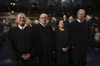<p>From left: U.S. Supreme Court Chief Justice John G. Roberts, Justice Stephen G. Breyer, Justice Elena Kagan and Justice Neil M. Gorsuch arrive for the State of the Union address in the chamber of the U.S. House of Representatives on Jan. 30 in Washington, D.C. (Photo: Win McNamee/AP) </p>