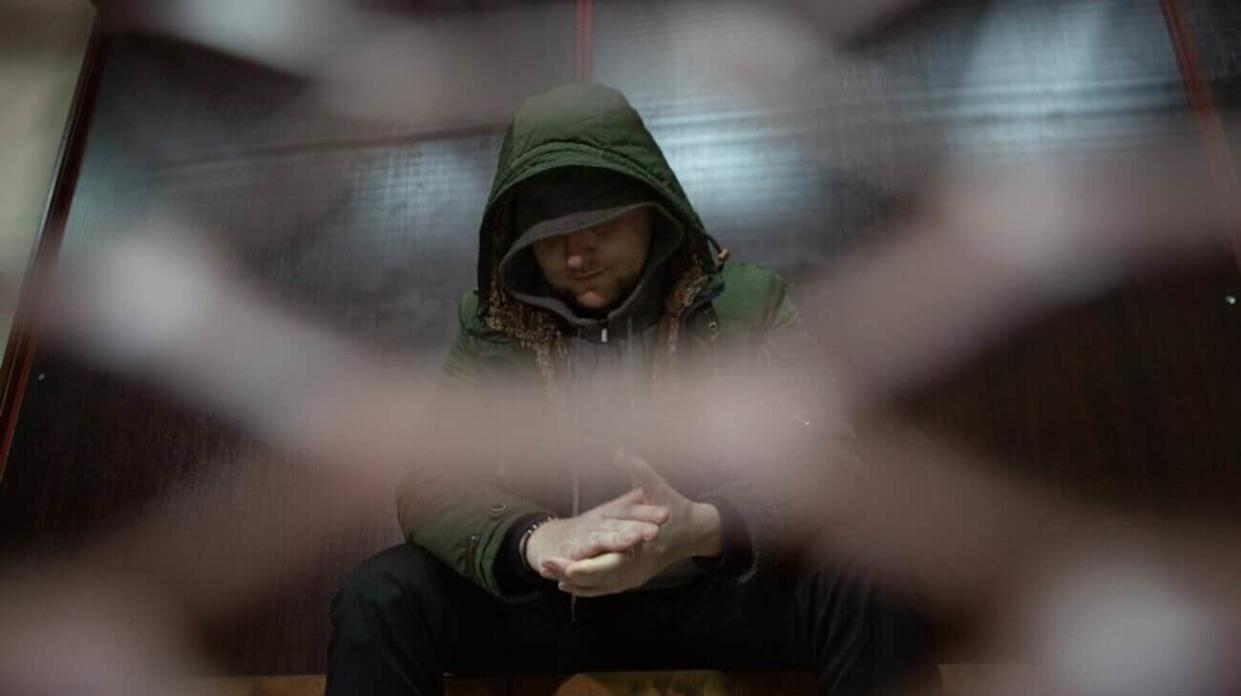 Roman Hrynkevych in the Pecherskyi District Court of Kyiv on 22 January 2024. Photo: Oleksandr Mahula/Suspilne