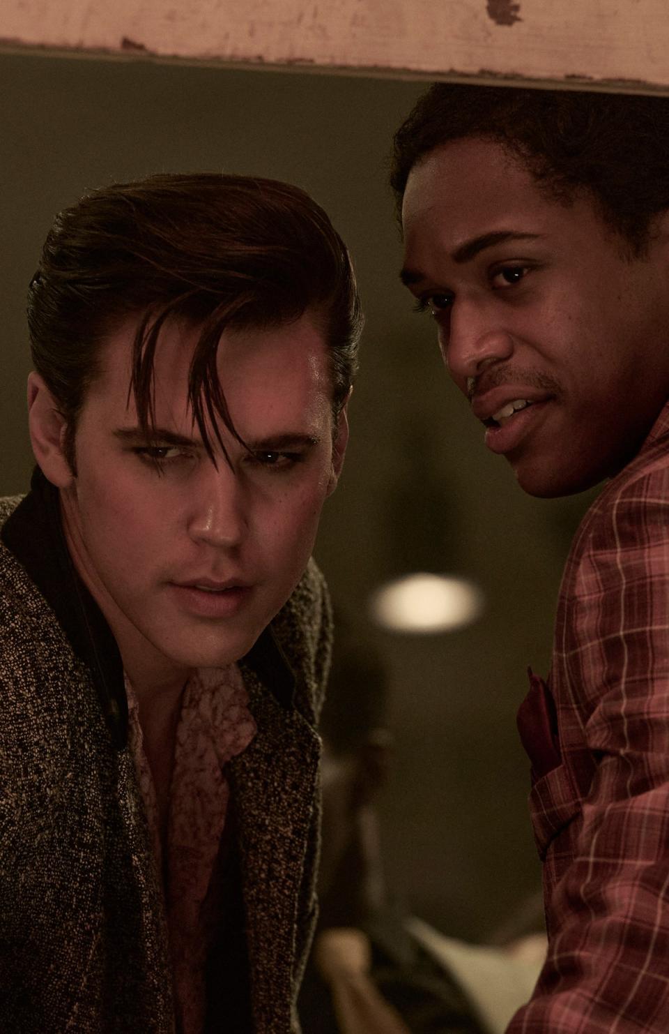 Austin Butler as Elvis and Kelvin Harrison Jr as BB King in ‘Elvis’ (Kane Skennar/Warner Bros)