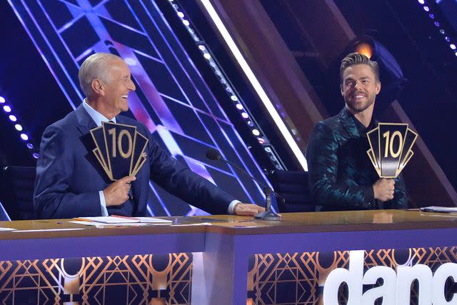 <p>Eric McCandless/ABC via Getty Images</p> Derek Hough and Len Goodman on 'Dancing with the Stars'