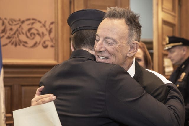 Bruce Springsteen shows up for son's swearing-in as firefighter