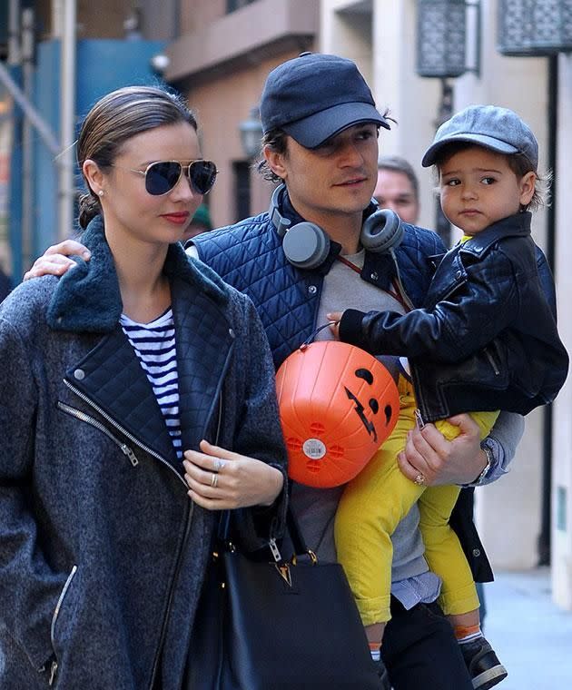 Miranda and Orlando have kept the split amicable for the sake of their son Flynn. Photo: Getty images