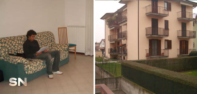 Daniel moved to Italy for his first taste of pro racing, into this humble apartment.