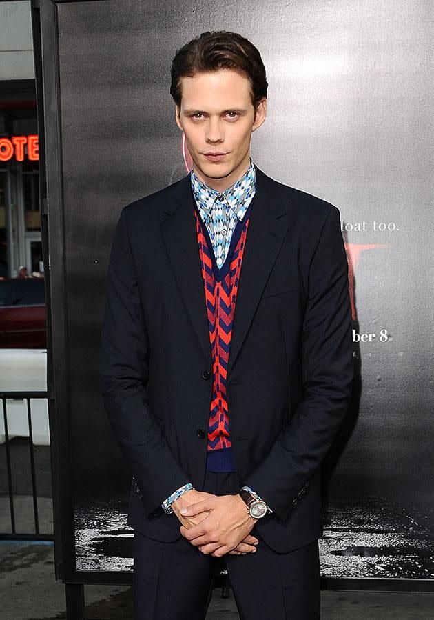 Bill Skarsgård plays the terrifying Pennywise. Source: Getty