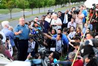 <p>A police officer speaks to the media near the scene of a mass shooting in Annapolis, Md., on June 28, 2018. (Photo: Yang Chenglin/Xinhua via ZUMA Wire) </p>