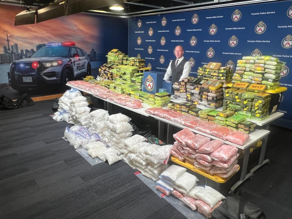 Toronto police Supt. Steve Watt says, 'The drugs were destined for the streets of Toronto and beyond and would have inflicted significant damage on our communities. Intercepting the flow of these drugs has prevented many overdose deaths.' (Robert Krbavac/CBC - image credit)