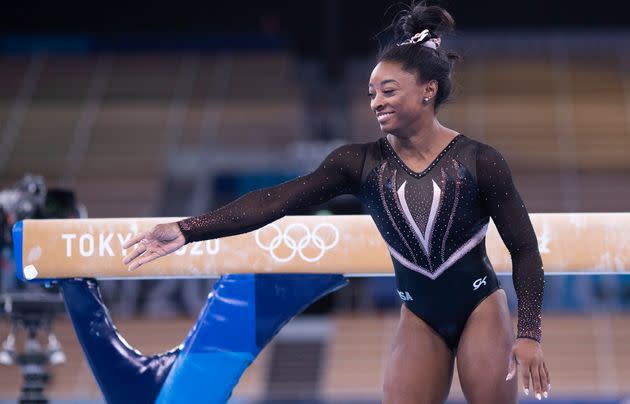 U.S. Olympic gymnast Simone Biles prepares for the Tokyo Games on Thursday. She and other teammates spoke up about the abuse of a USA Gymnastics doctor, Larry Nassar, who is now in prison. (Photo: Tim Clayton - Corbis via Getty Images)