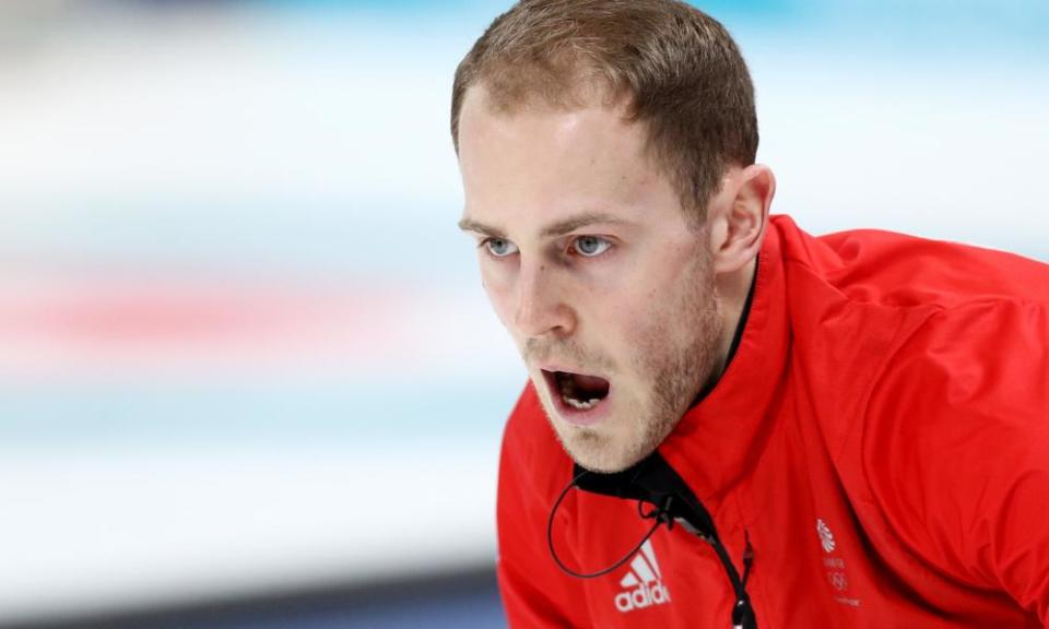 Kyle Smith guides Great Britain to victory over Denmark in their men’s curling match-up on Monday.